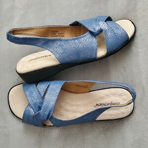 🆕️ COMFORTVIEW Pearl Blue Slingback Sandals WOMEN'S SIZE: 8½WW